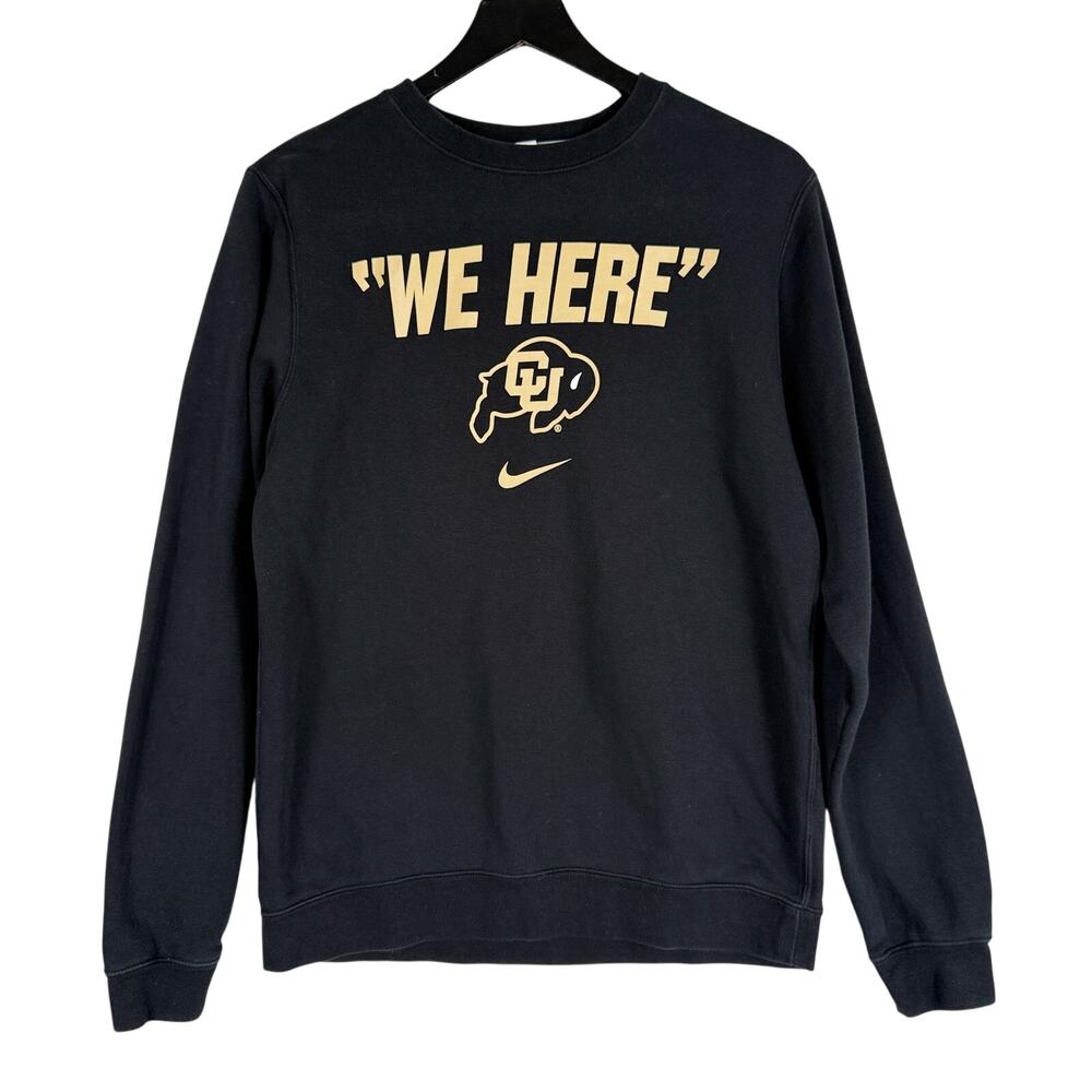 Nike Mens Colorado University CU Buffs We Here Sweatshirt Crew Black - S